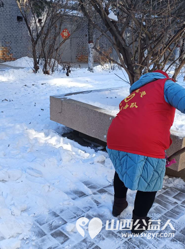忻州市最美志愿者冯丽联系龙岗社区龙岗小区三名志愿者一起为居民铲雪除雪扫雪方便居民出行 - 第6张