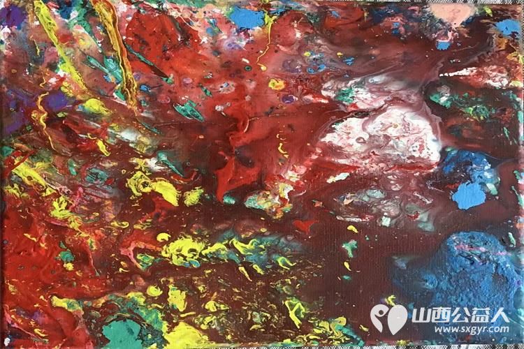 太原市安健儿公益服务中心孤独症孩子们在泰享里举办大型泼彩画艺术活动的成果 - 第11张