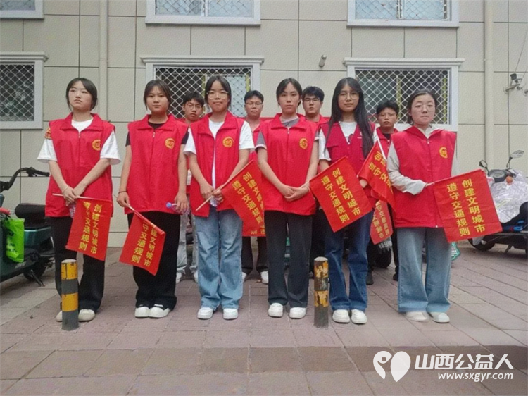 爱心助考为梦护航 临汾市文明交通志愿者协会组织百余名志愿者配合临汾市公安局交通警察支队辖区交警为中考学子维护考场外交通秩序 - 第3张