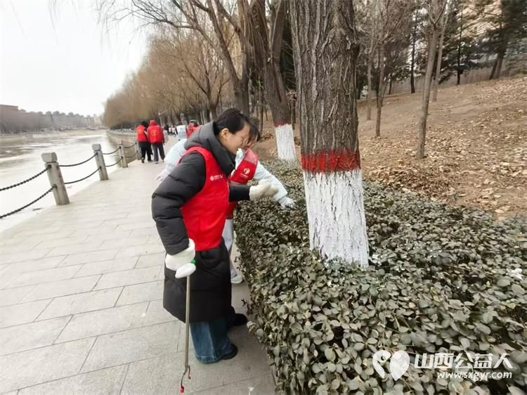 2月6日，文水县爱心帮扶志愿者协会的返乡学子赴文峪河畔弯腰拾捡白色垃圾让河畔重归洁净愿绿意常伴文峪河 - 第8张