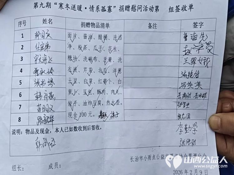寒冬送暖情系孤寡(第一组)----长治市小雨点公益志愿者协会思源分会2026年2月10日第九期慰问活动圆满成功 - 第14张 - 山西公益人 寒冬送暖情系孤寡(第一组)----长治市小雨点公益志愿者协会思源分会2026年2月10日第九期慰问活动圆满成功 - 第14张